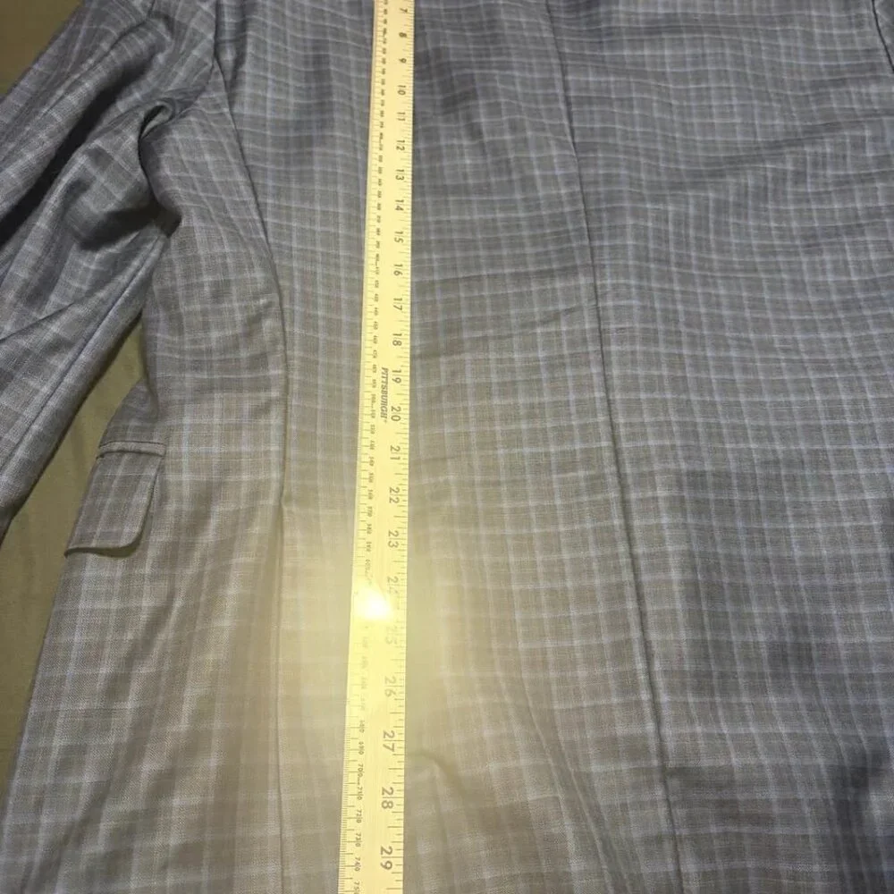Tailored 46R Peter Millar Blue Plaid‎ 100% Wool Men's Sports Coat EUC RV: $798